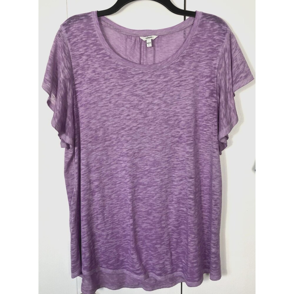 Sonoma Lightweight Flutter Sleeve Purple Top Large